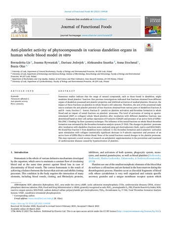 Publication BAPA Bernadetta Lis et al, Journal of Functional Foods